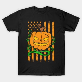 Pumpkin US Flag T-Shirt